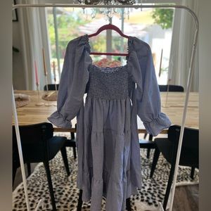 Gingham puff sleeve dress